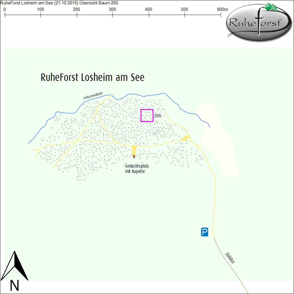 Übersichtskarte zu Baum 205