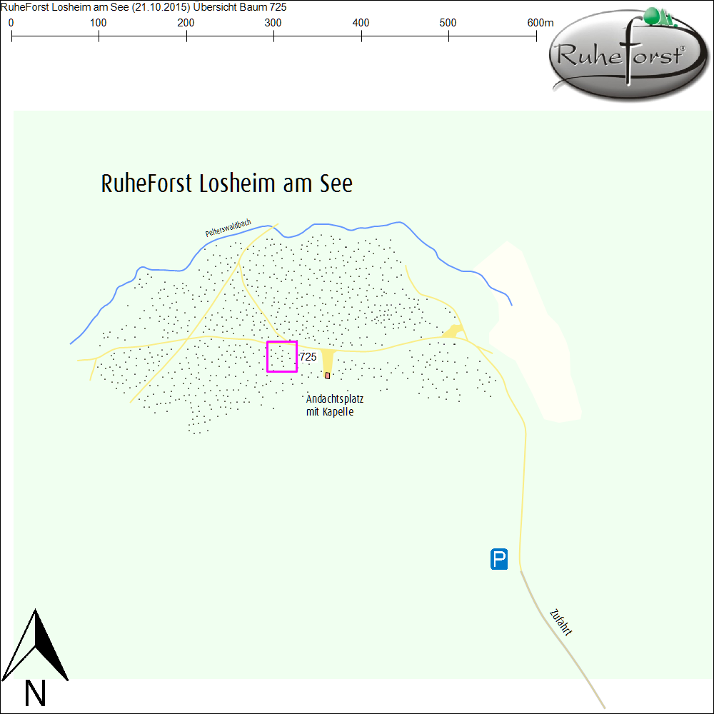 Übersichtskarte zu Baum 725